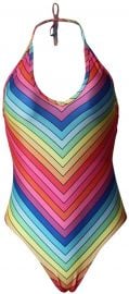 Womens Sexy Bikini Monokini Swimsuit Set One-Piece Halter Rainbow Print Swimwear imgmmy Control Bathing Suit at Amazon